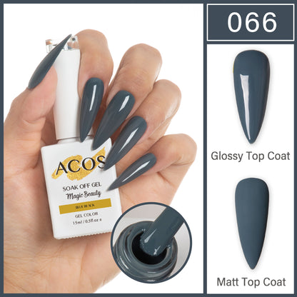 ACOS Magic Beauty Blue Black 066 gel polish 15ml bottle