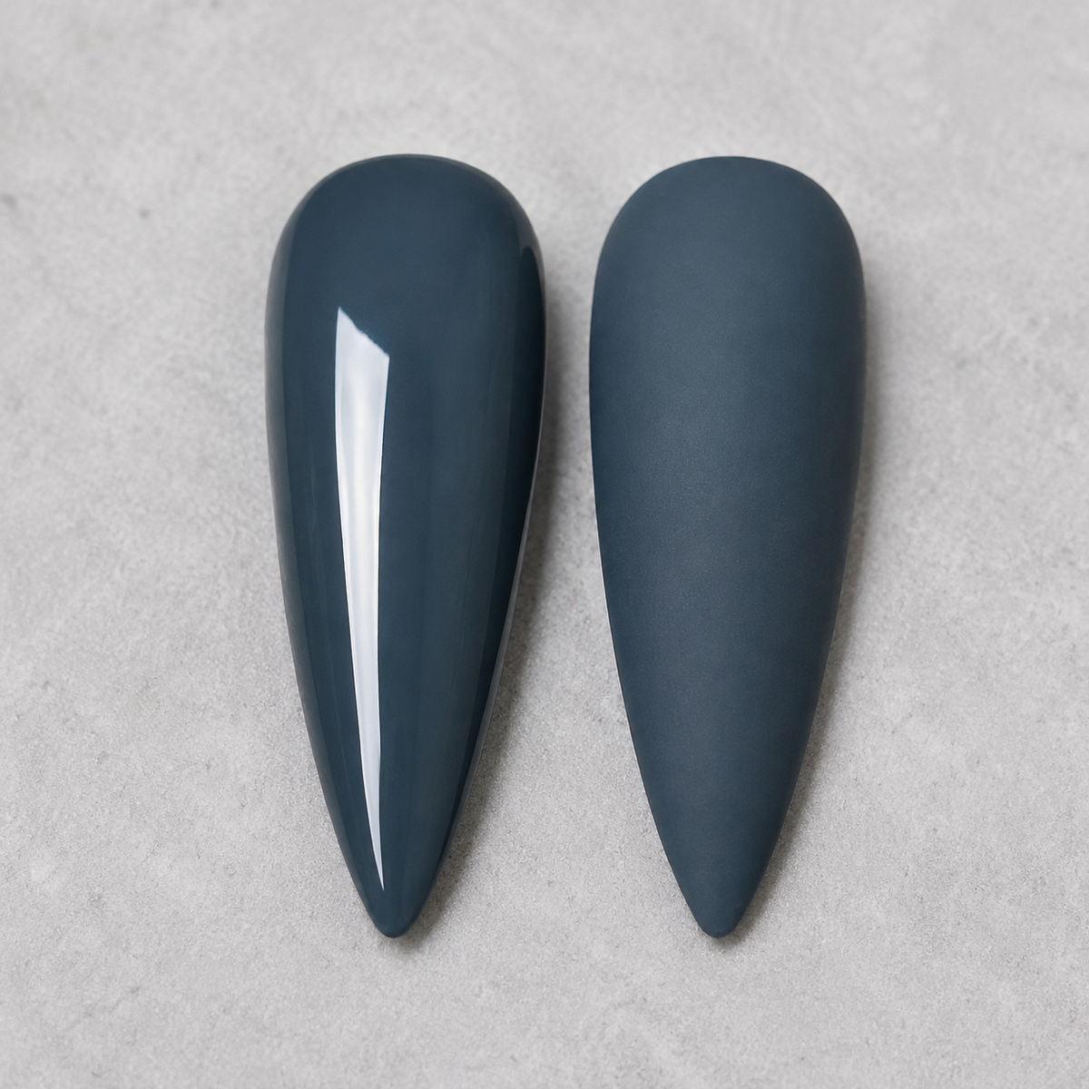ACOS Blue Black 066 on glossy and matte artificial nail tips
