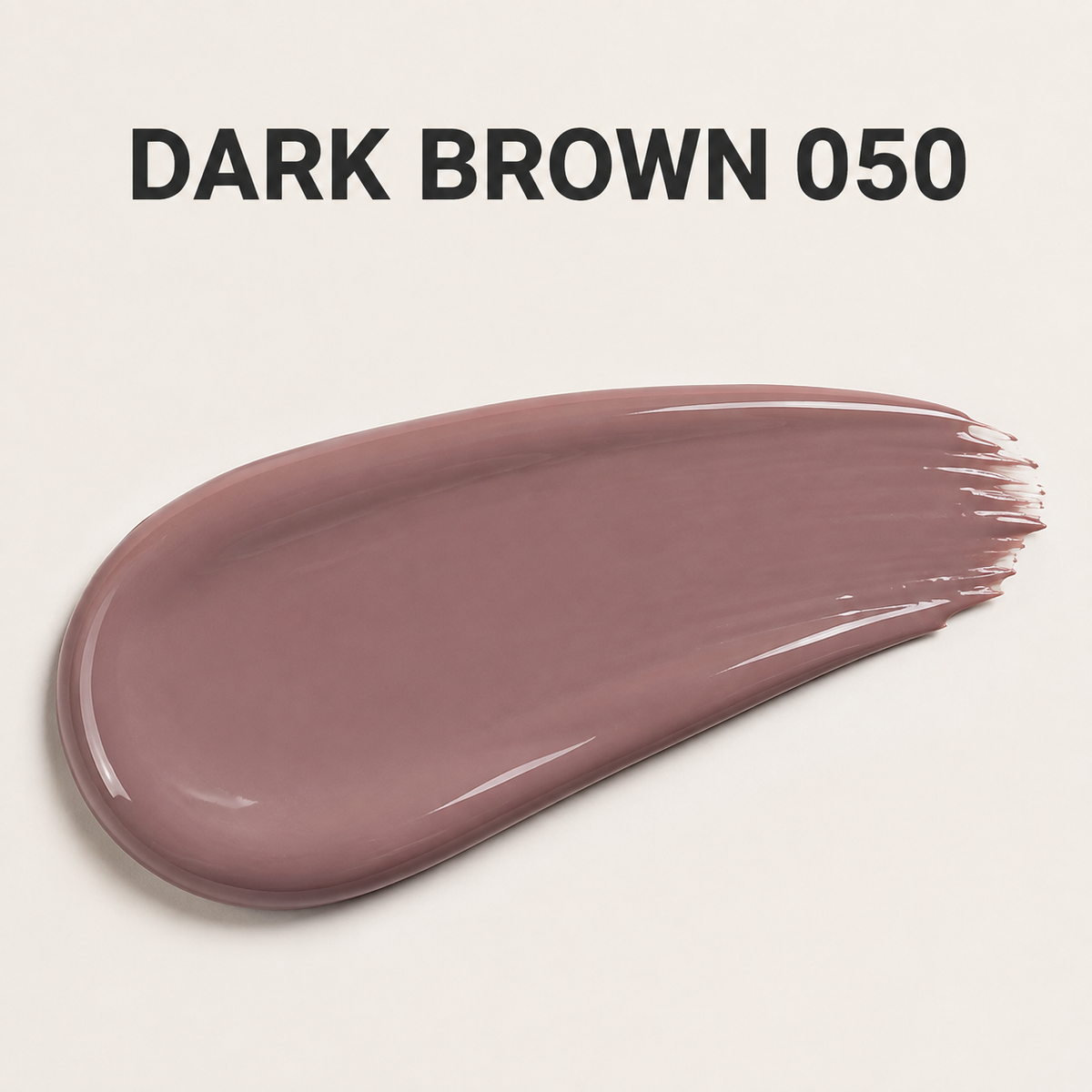 Glossy ACOS Dark Brown 050 gel swatch with shade name