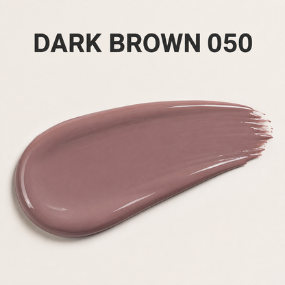 Glossy ACOS Dark Brown 050 gel swatch with shade name