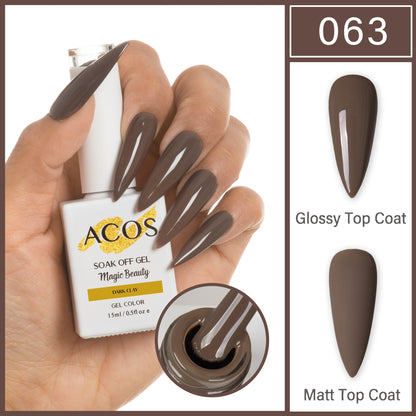 ACOS Magic Beauty Dark Clay 063 Gel Polish 15ml bottle