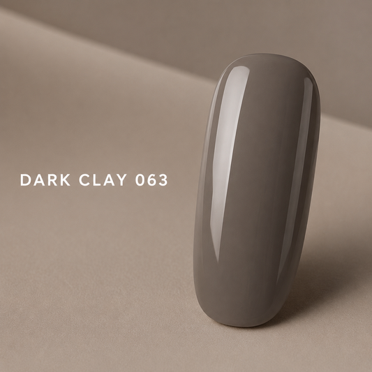 Dark Clay 063 glossy gel-polish nail swatch