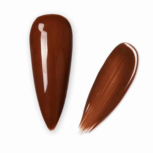ACOS Date Brown 015 gel polish glossy nail swatch and brush stroke