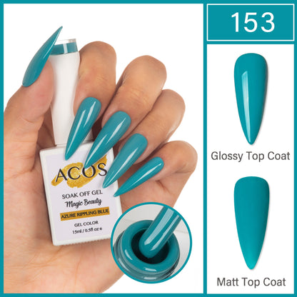ACOS Magic Beauty Gel Polish Colour Azure Ripping Blue(153)