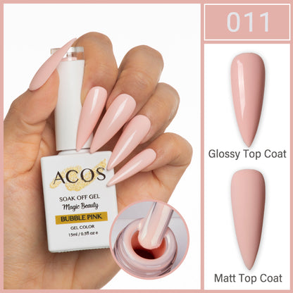 ACOS Magic Beauty Gel Polish Colour Bubble Pink (011)