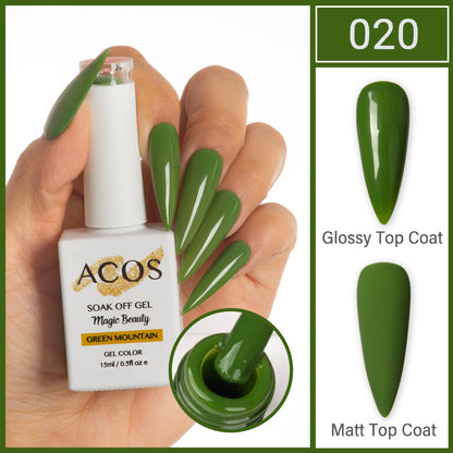 ACOS Magic Beauty Gel Polish Colour Green Mountain (020)