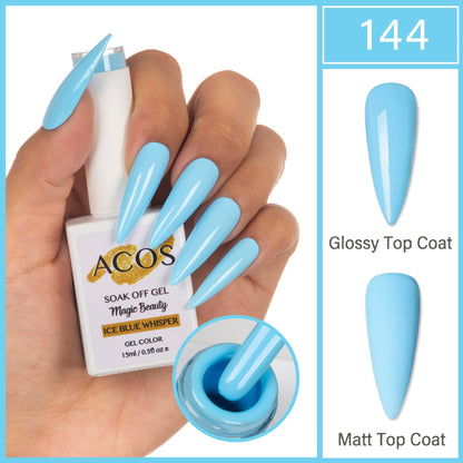 ACOS Magic Beauty Gel Polish Colour Ice Blue Whisper(144)