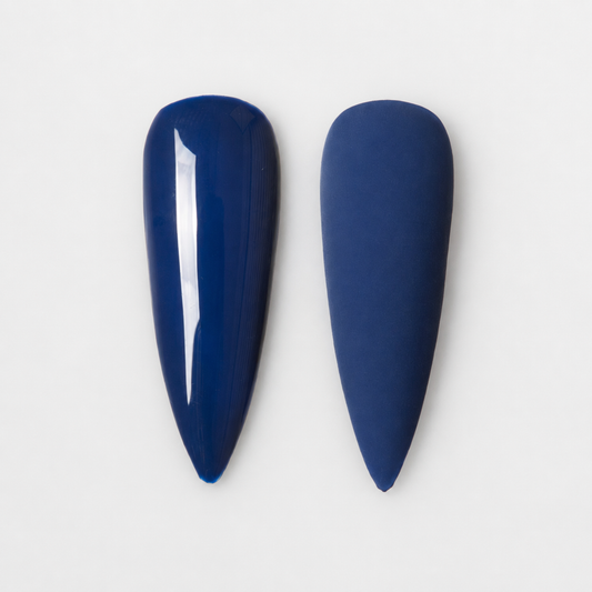 ACOS Light Lapis Lazuli 038 glossy and matte deep navy nail swatches