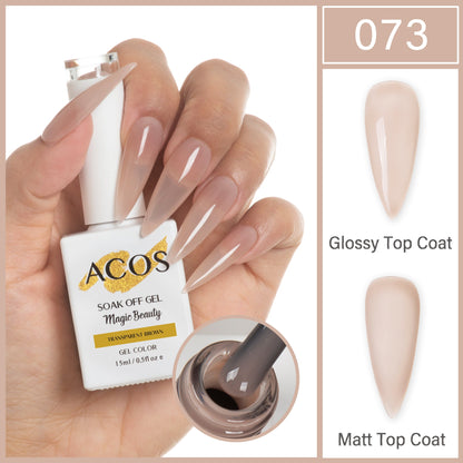 ACOS Magic Beauty Gel Polish Colour TRANSPARENT BROWN (073)