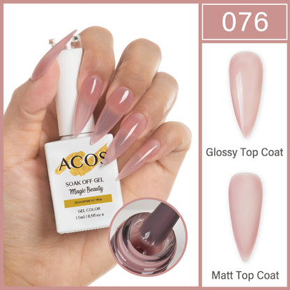 ACOS Magic Beauty Gel Polish Colour TRANSPARENT PINK