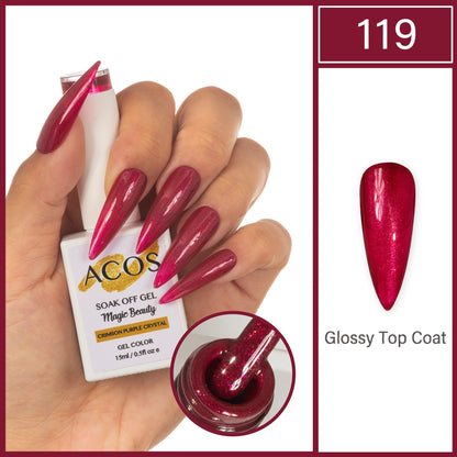 ACOS Magic Beauty Gel Polish Crimson Purple Crystal(119)