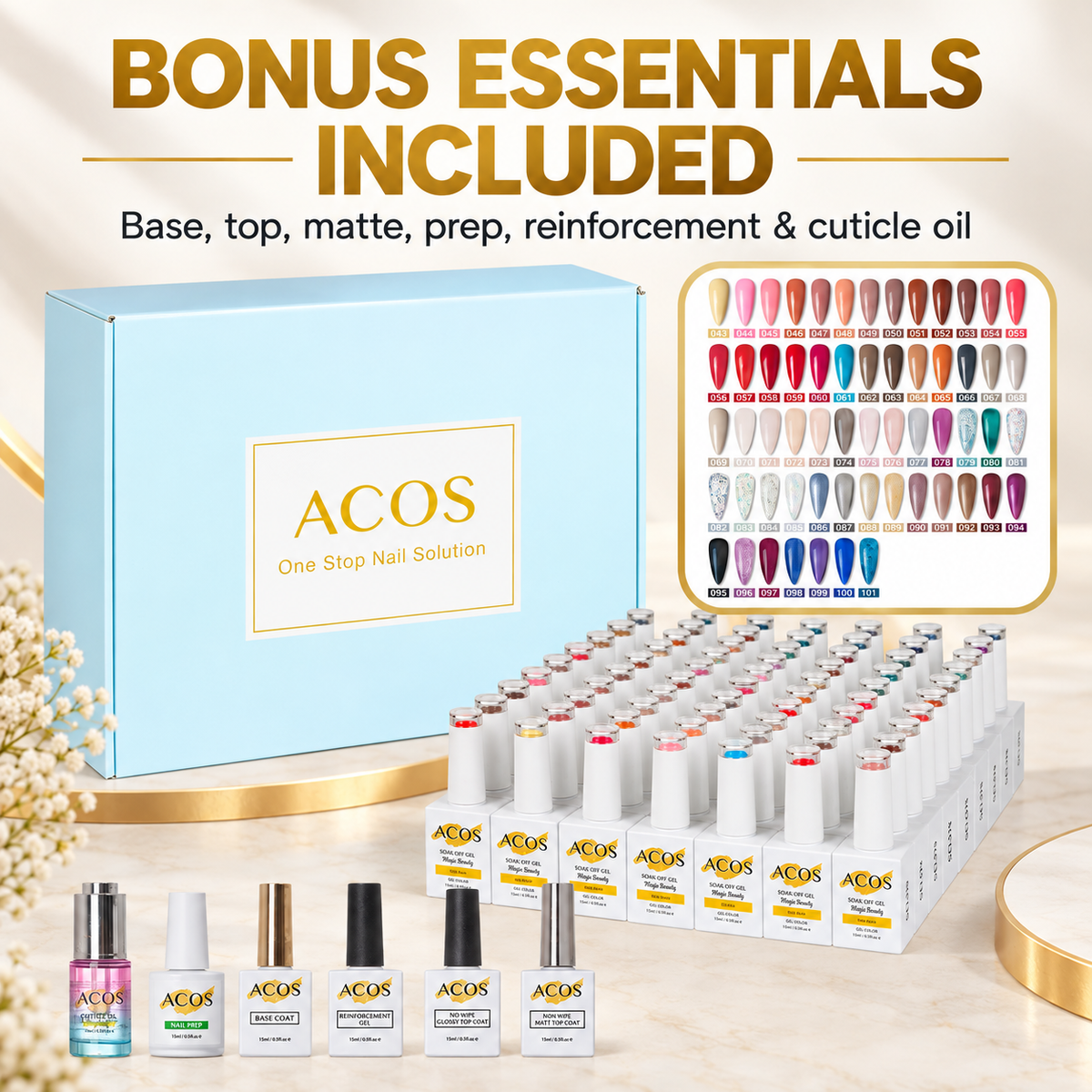 ACOS Magic Beauty Gel Polish Kit Series 002 – bonus essentials included
