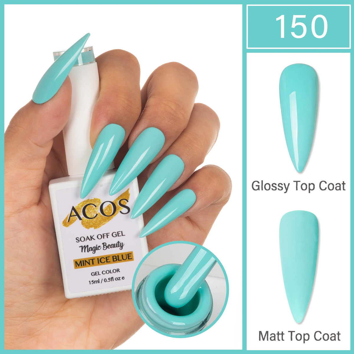 ACOS Magic Beauty Gel Polish Colour Mint Ice Blue(150)