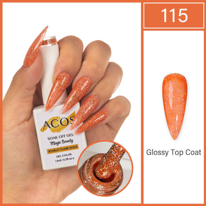 ACOS Magic Beauty Gel Polish Scarlet Flame Gold(115)