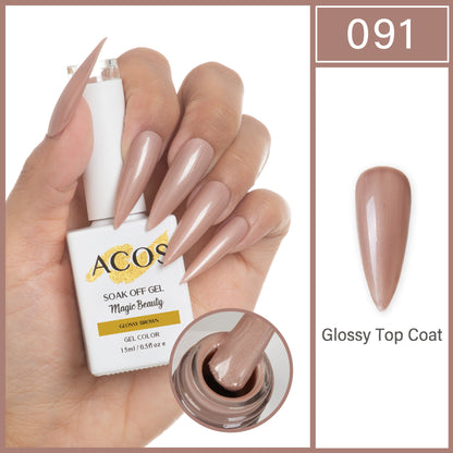 ACOS Magic Beauty Glossy Brown 091 Gel Polish 15ml bottle