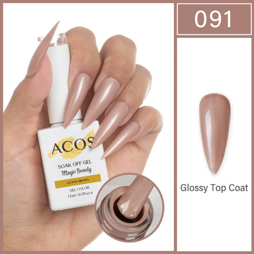 ACOS Magic Beauty Glossy Brown 091 Gel Polish 15ml bottle