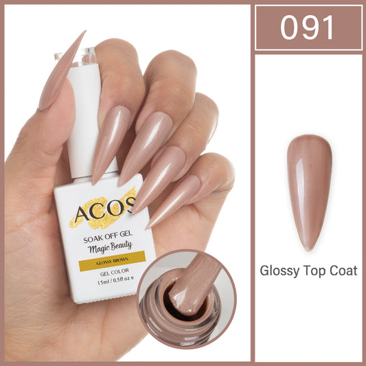 ACOS Magic Beauty Glossy Brown 091 Gel Polish 15ml bottle