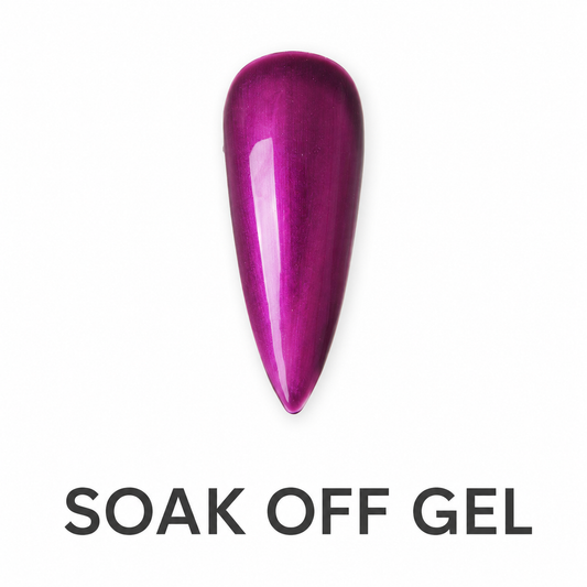 ACOS Glossy Purple 094 swatch with SOAK OFF GEL benefit text