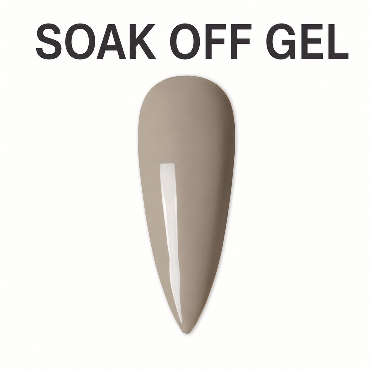 ACOS Grey 067 gel swatch with SOAK OFF GEL benefit text