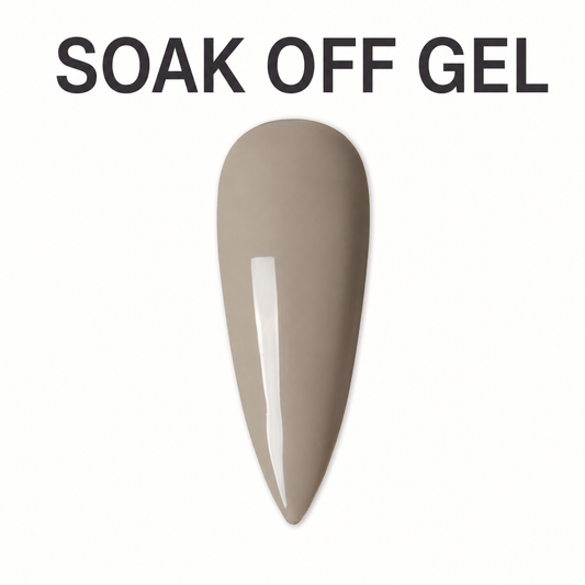 ACOS Grey 067 gel swatch with SOAK OFF GEL benefit text