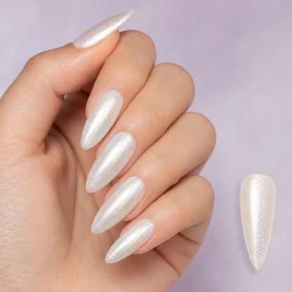 Finished almond manicure in ACOS Jewelry #2 042 gel polish