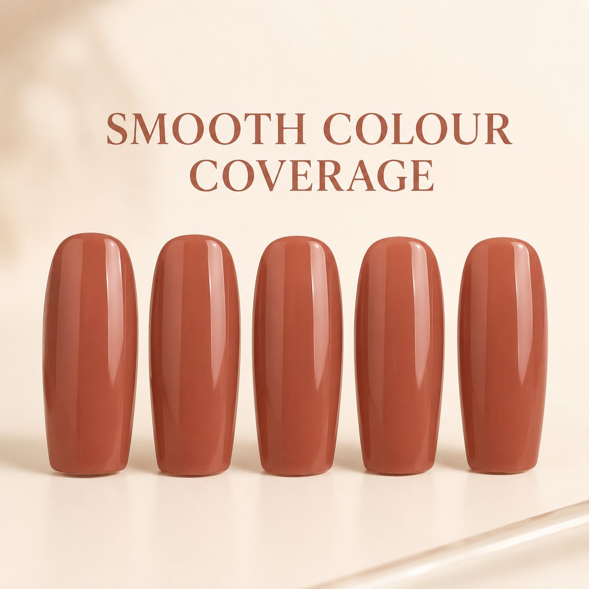 Light Brown Red 053 gel swatches with smooth colour coverage