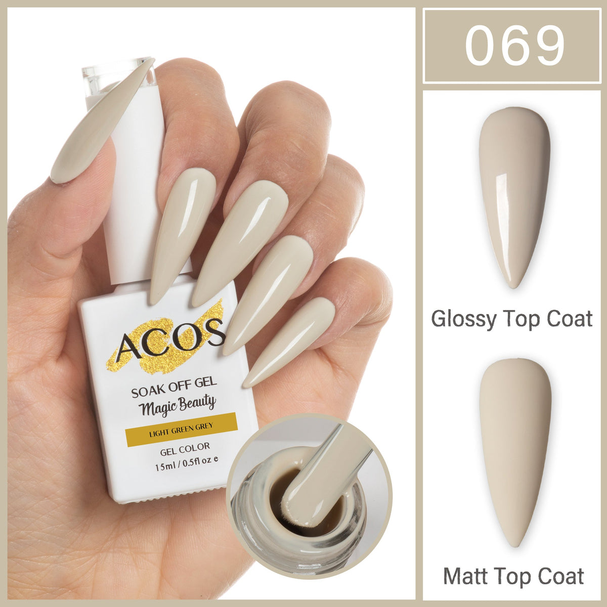 ACOS Magic Beauty Gel Colour Light Green Grey (069)