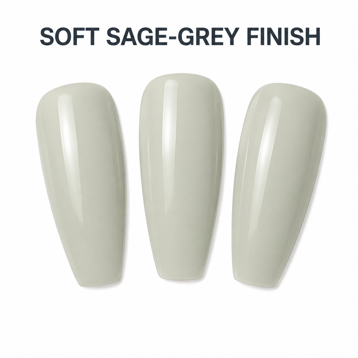 ACOS Gel069 light green-grey swatches with Soft Sage-Grey Finish benefit text