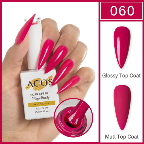 ACOS Magic Beauty Light Peach Red 060 gel polish 15ml bottle