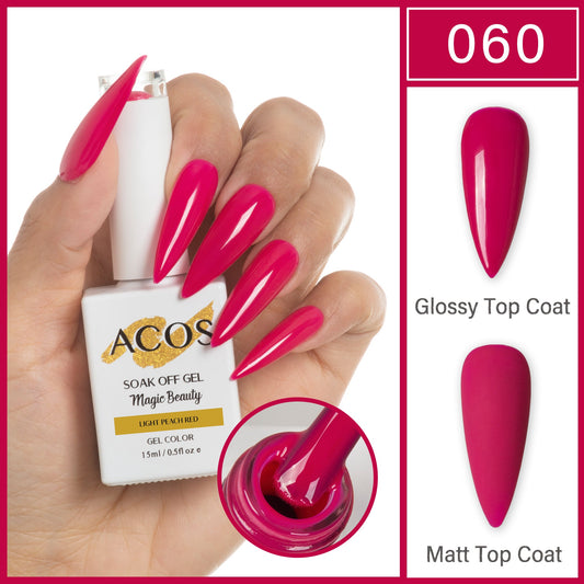 ACOS Magic Beauty Light Peach Red 060 gel polish 15ml bottle