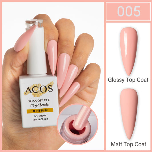 ACOS Magic Beauty Light Pink 005 Gel Polish bottle – 15ml