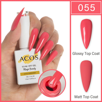 ACOS Magic Beauty Little Pepper Red 055 gel polish 15ml bottle