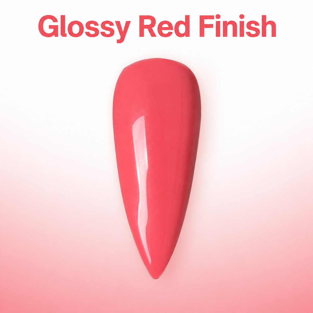 ACOS Little Pepper Red 055 gel polish on a glossy artificial nail swatch