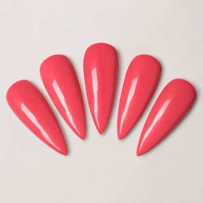 Glossy artificial nail tips showing ACOS Little Pepper Red 055