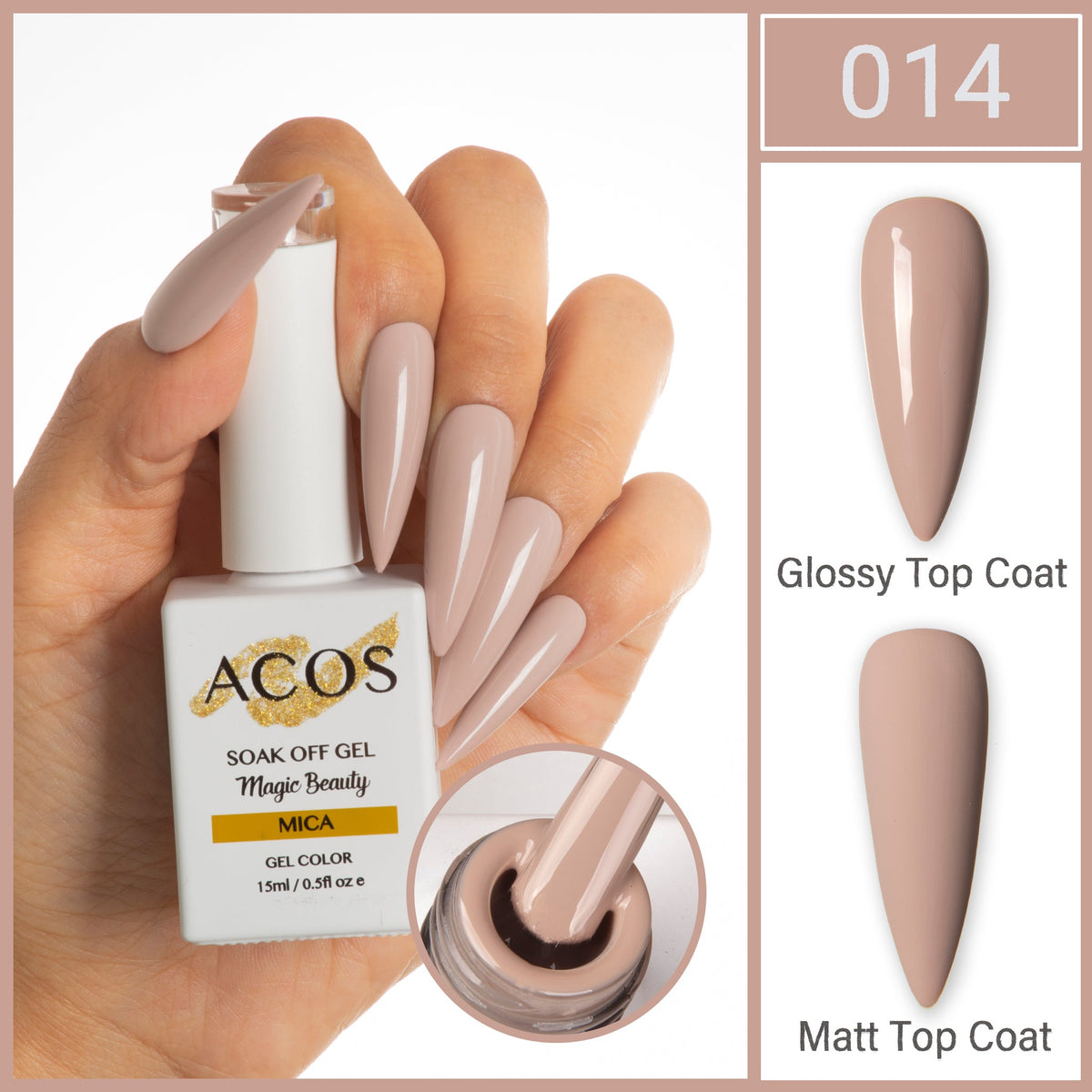 ACOS Magic Beauty Mica 014 gel polish bottle