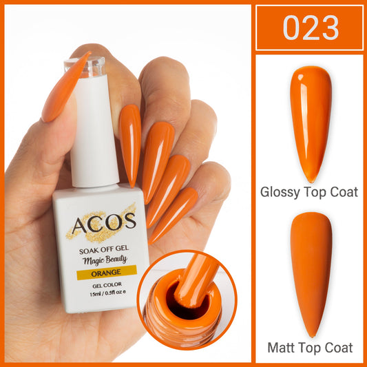 ACOS Magic Beauty Orange 023 gel polish 15ml bottle