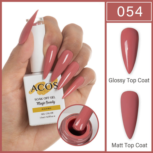 ACOS Magic Beauty Peach Red 054 gel polish 15ml bottle
