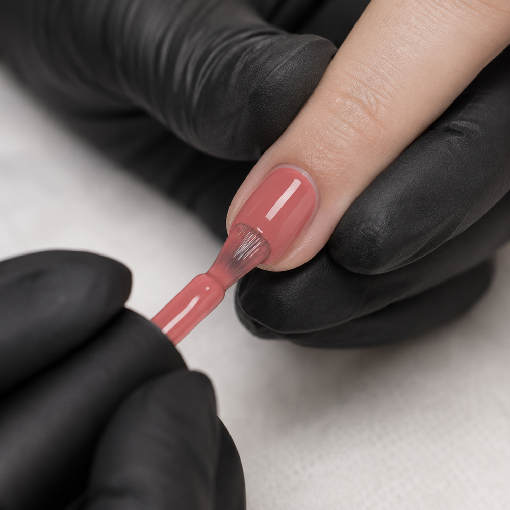 ACOS Peach Red 054 applied to a prepared natural nail