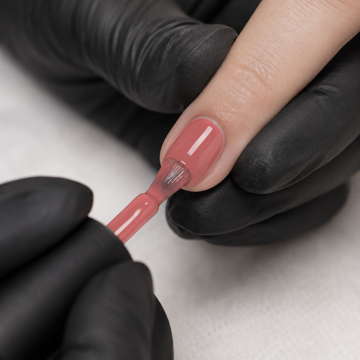 ACOS Peach Red 054 applied to a prepared natural nail