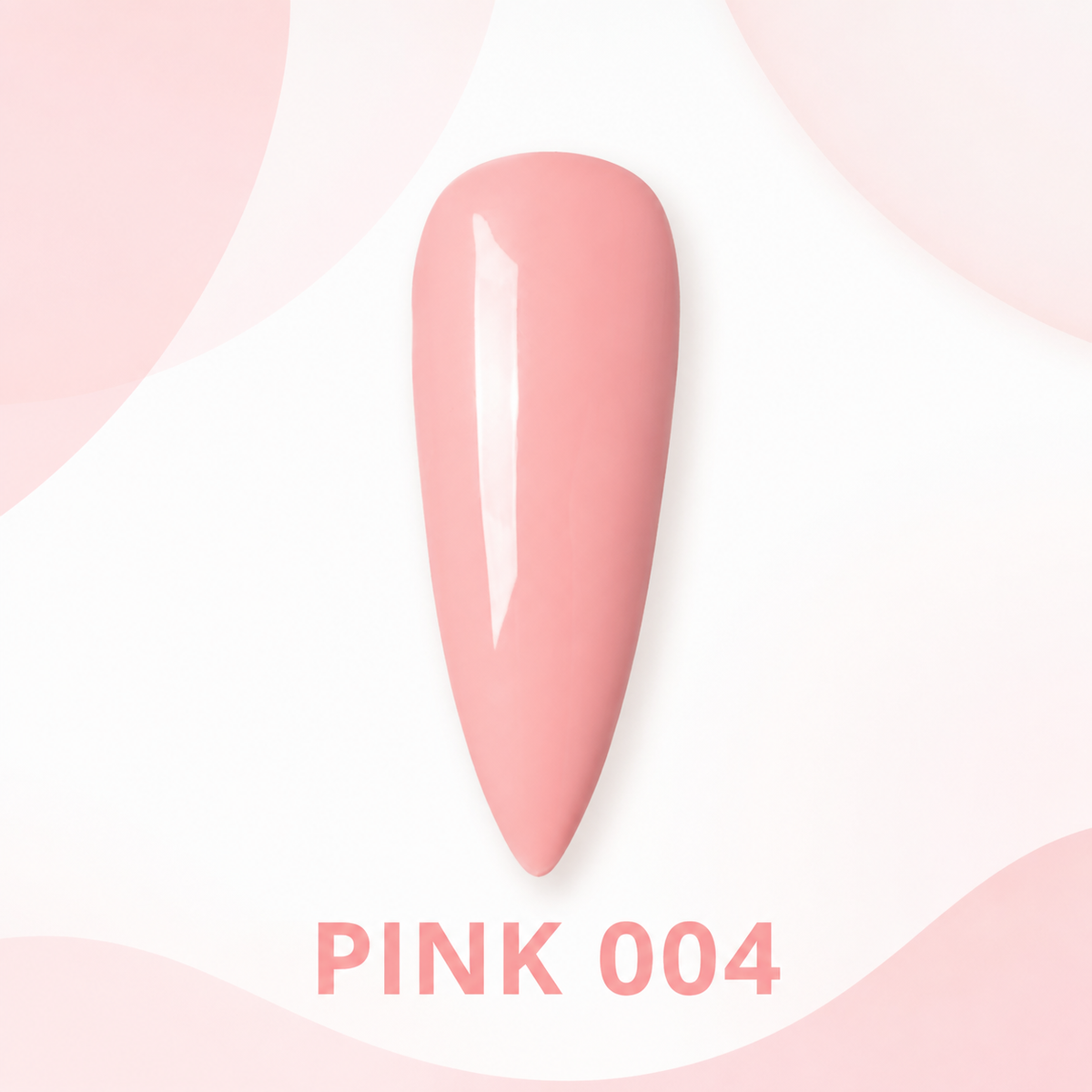 Pink 004 gel polish swatch with glossy soft warm pink colour