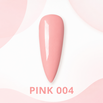 Pink 004 gel polish swatch with glossy soft warm pink colour