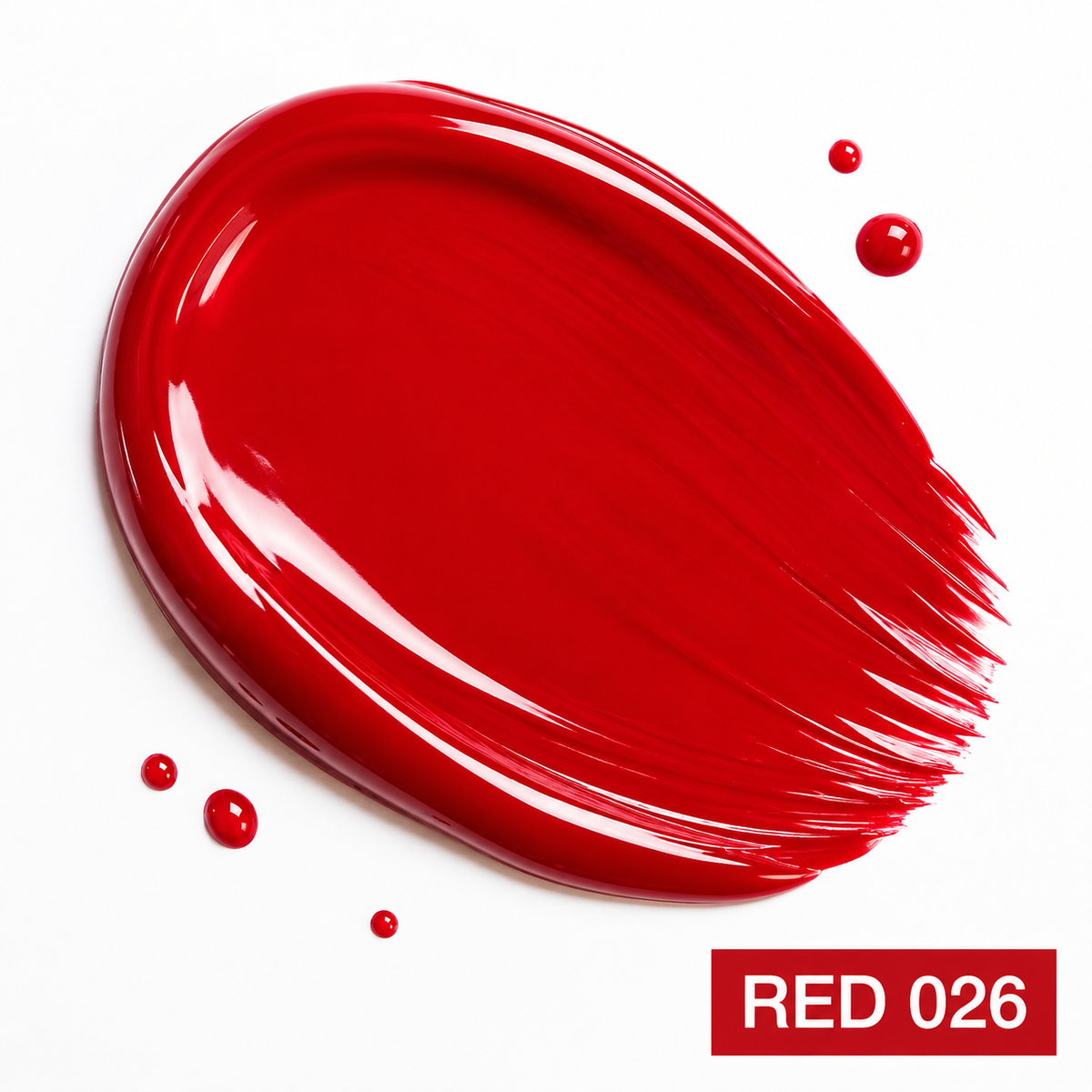 ACOS Red 026 gel polish shown as a glossy red colour swatch
