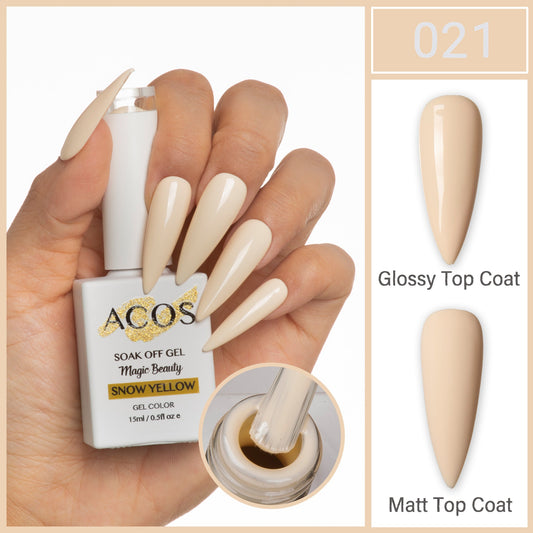ACOS Magic Beauty Gel Polish Colour Snow Yellow (021)