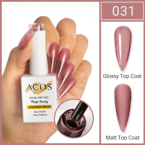 ACOS Magic Beauty Transparent Mulberry 031 gel polish 15ml bottle