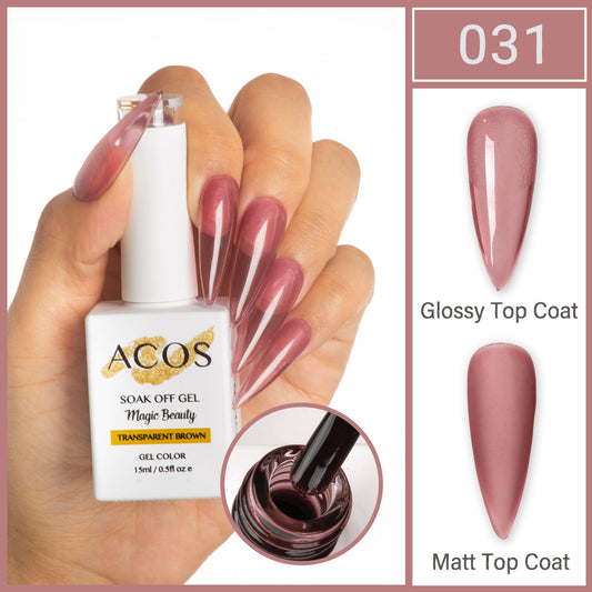 ACOS Magic Beauty Transparent Mulberry 031 gel polish 15ml bottle
