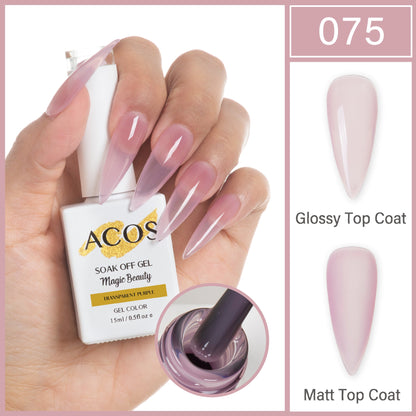 ACOS Magic Beauty Gel Polish Colour TRANSPARENT PURPLE (075)