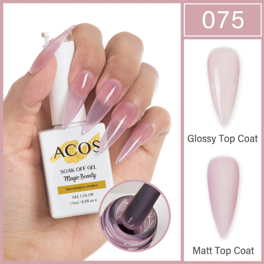 ACOS Magic Beauty Gel Polish Colour TRANSPARENT PURPLE (075)