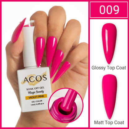 ACOS Magic Beauty Gel Polish Colour Violet Pink (009)
