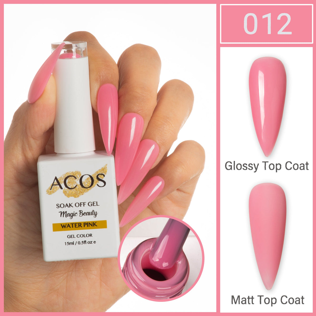 ACOS Magic Beauty Gel Polish Colour Water Pink