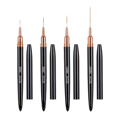 ACOS nail art liner brushes in 5mm, 9mm, 12mm and 25mm lengths
